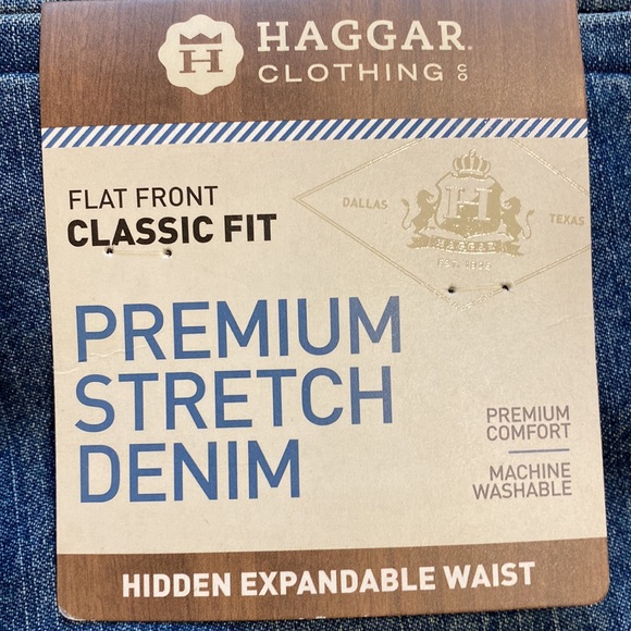 Haggar SZ 44 x 32 Denim Blue Jeans Classic Fit  Stretch Denim New D15 - Picture 4 of 13